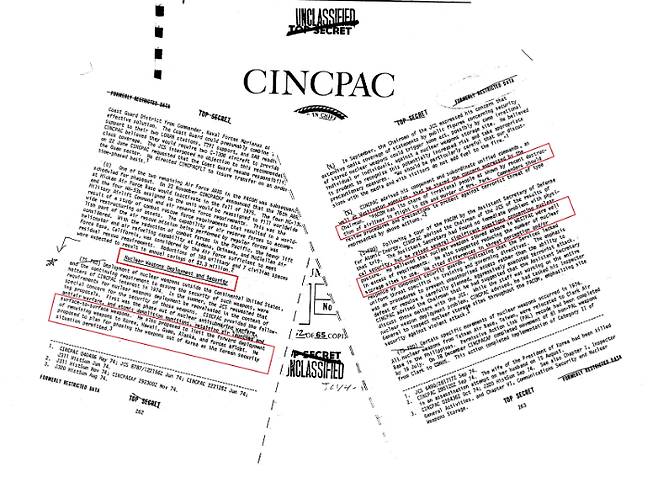 사진: 노틸러스연구소(nautilus.org)가 정보공개청구로 확보해 공개한 1974년 태평양사령부 연감.