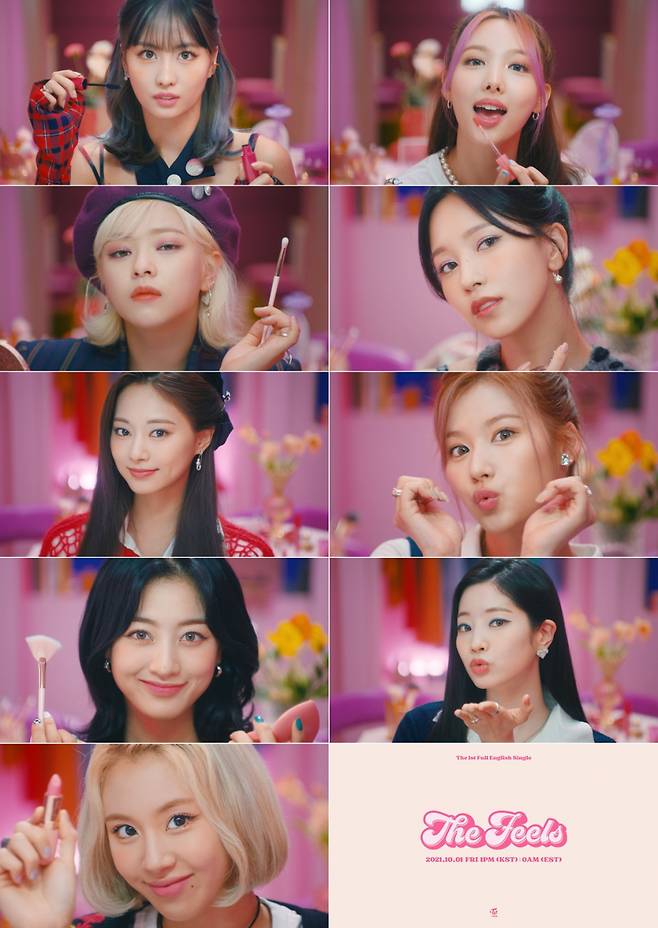Girl group TWICE released the first English language single title song The Feels (The Fields) Music Video Teaser for the first time.JYP Entertainment, a subsidiary company, posted The Feels Music Video Teaser video on the official SNS channel on the 27th.Earlier, the trailer video, Tiktok Content, etc., followed by the release of some sound of the new song, followed by the music video teaser, which stimulated the repetition of the song.TWICE members held invitations with curiosity, and the contents of the introduction to the prom party The Feels were revealed.In addition, Nayeon Jeongyeon Momo Sana Jihyo Mina Dahyun Chae Young Tsuwi improved the expectation of the music video completion by radiating fresh energy with a full expression such as fixing makeup before going to the party and spraying perfume.The Feels is a fast tempo disco pop genre featuring an addictive melody that combines grooved bass sound and disco synth beats.TWICE sings with a thrilling and happy feeling when it is at first sight.TWICE will debut its new song The Feels on the day of its release (local time) on United States of America NBCs The Tonight Show Starring Jimmy Fallon, and on October 6 (local time) on ABCs GMA3: What You Need to K (GMA3: What You Need to K). in now), performance is spread.TWICE, which has a strategic partnership with Republic Records, a label under the United States of America Universal Music in 2020, has released its mini-9th album title track MORE & MORE (More and More), its regular second album title track I CANT STOP ME (I Cant Stop Me), and its digital single CRY FOR ME (Crime For Me) The English language sound source was officially released.The mini-tenth album Taste of Love (Taste of Love), released in Korea on June 11 this year, achieved a 6th-place entry on the Billboard 200 chart, and it was the highest record for a mini-album released by the K-pop girl group ever.The Feels and Music Video will be released simultaneously at 1 pm on October 1 and at 0 pm on the United States of America Eastern Time.At 2 pm, we will celebrate the release of the first English language single with Worldwide fans on Twitter Blue Room Live.