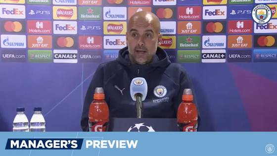 기자회견에서 발언하는 펩 과르디올라 맨시티 감독. 〈사진=맨시티 유튜브〉