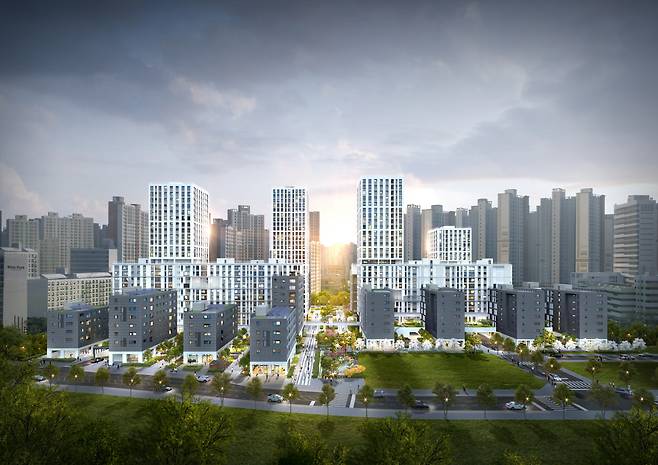 DL이앤씨 e편한세상 강일 어반브릿지 투시도. DL이앤씨 제공. /뉴스1