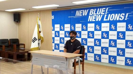 28일 대구 삼성전이 끝난 뒤 수훈선수 인터뷰를 하고 있는 남태혁. SSG 제공