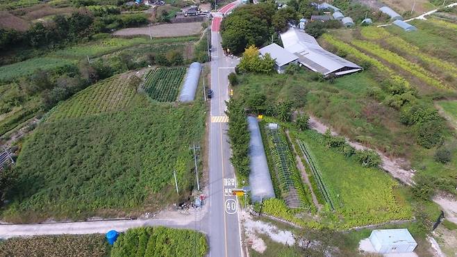 정읍 산외면 지금마을 도로 항공사진. *재판매 및 DB 금지