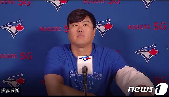 29일 뉴욕 양키스전에서 시즌 10패째를 당한 류현진이 경기 후 화상 인터뷰에서 취재진의 질문에 답하고 있다. (MLB프레스박스 화면 갈무리) © 뉴스1