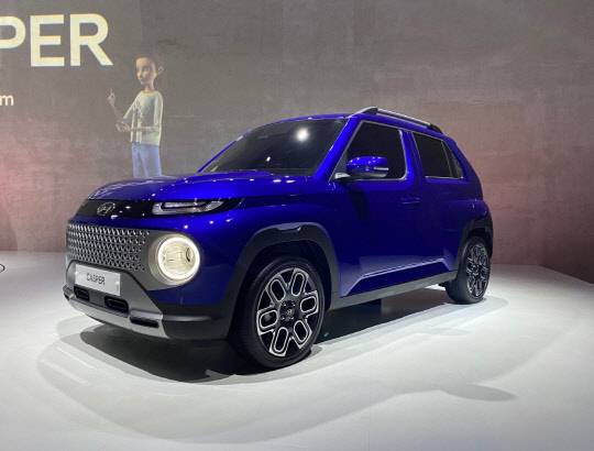 경기 기흥구 캐스퍼 스튜디오 2층에 전시된 캐스퍼 차량. 장우진 기자