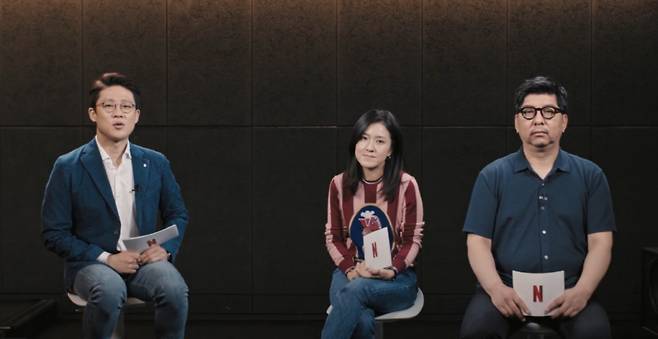 (왼쪽부터)넷플릭스 하정수 포스트 프로덕션 디렉터, 덱스터스튜디오 DI본부 박진영 이사, 라이브톤 최태영 대표