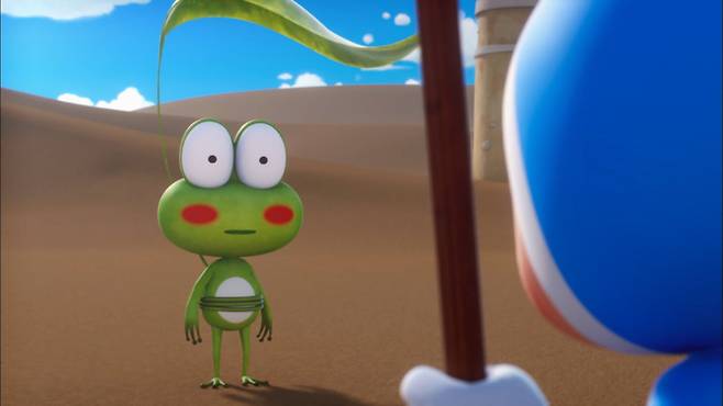 개구리로 변장해 유미 마을에 잠입한 구웅의 사랑세포. 귀여워서 비밀번호 없이도 마음의 문을 통과했다./TVING