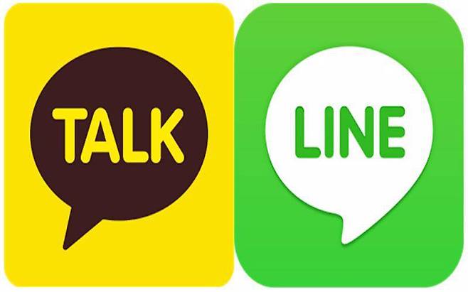카카오톡과 라인, 출처=카카오, 라인