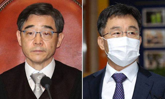 권순일 전 대법관(왼쪽), 김만배 화천대유 대주주