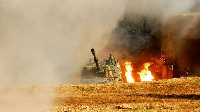연평도 포격전 당시 피탄된 K-9 자주포. 바로 저 자주포로 응사했다.