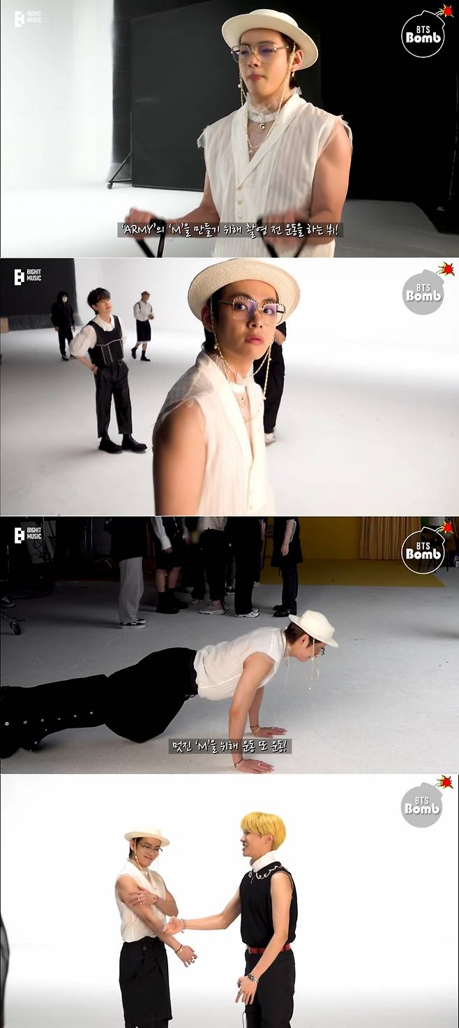 세상에서 제일 섹시한 arMy..방탄소년단 뷔, 퍼펙트 페이스 퍼펙트 보디.."내 심장도 펌핑중♥"