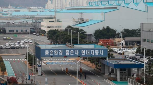 현대자동차 울산공장 모습.
