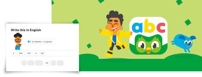 학습 성취도에 따라 지급되는 포인트로 부가기능을 구입할 수 있다. [듀오링고 홈페이지]