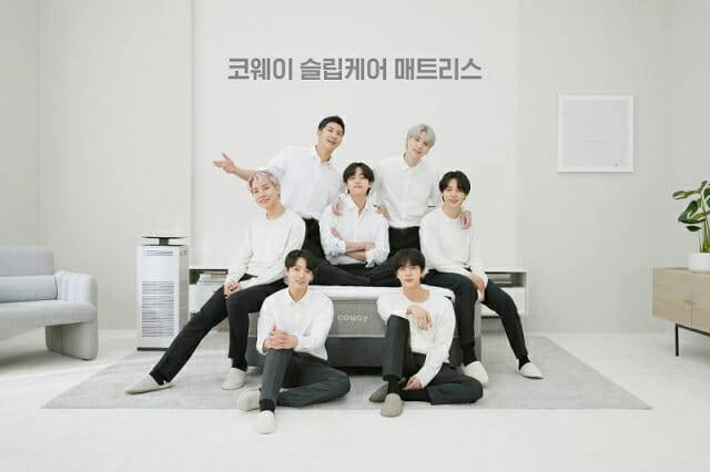 코웨이 방탄소년단 슬립케어 매트리스 신규 광고 (사진=코웨이)