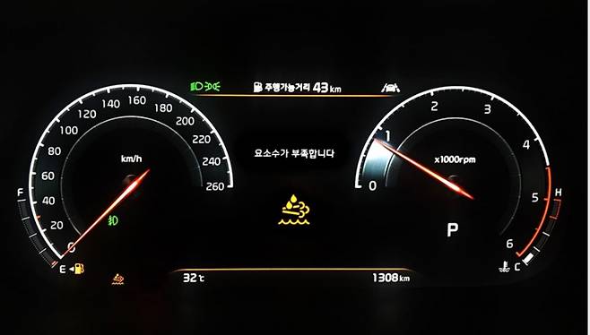 요소수 부족 경고등/사진=기아 블로그 캡처