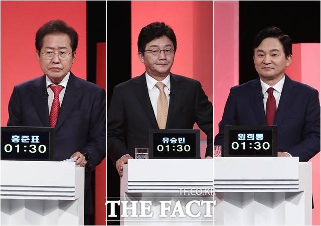 국민의힘 대선 경선 후보 홍준표·유승민·원희룡 후보(왼쪽부터)는 일제히 윤 전 총장의 '당 해체' 발언을 비판했다가, 오히려 과거 본인들의 '당 해체' 발언을 소환당했다. /국회사진취재단