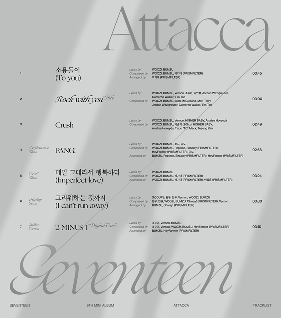 The track list for Seventeen's ″Attacca″ [PLEDIS]