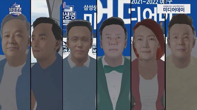 6개 구단 감독들. 왼쪽부터 임근배(삼성생명), 구나단(신한은행), 위성우(우리은행), 이훈재(하나원큐), 박정은(BNK), 김완수(KB) 감독. 여농티비 캡처