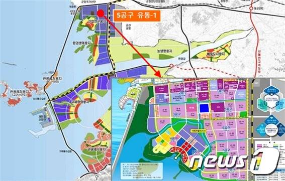 새만금자동차수출복합센터 위치도.© 뉴스1