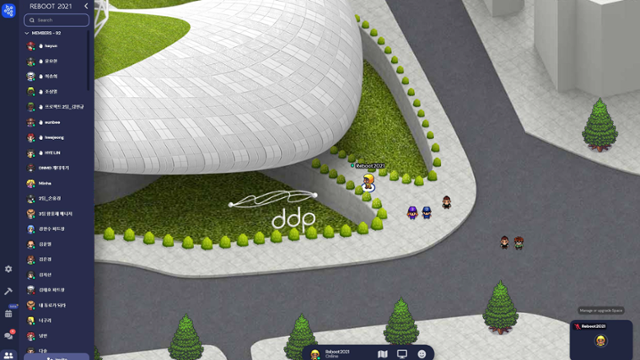 3D 가상공간 메타버스 플랫폼 '게더타운'에서 2021 서울 디자인위크가 26~28일 열린다. 서울디자인재단 제공