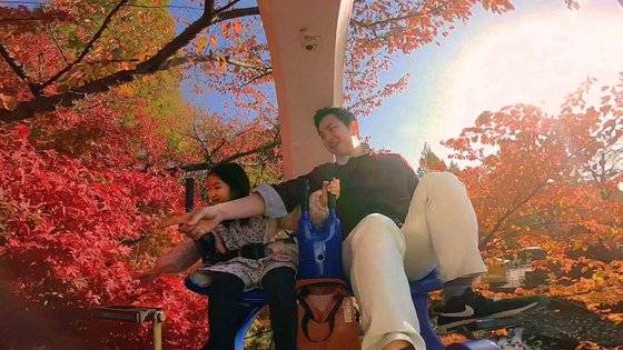 서울랜드 인기 롤러코스터 '블랙홀2000'에서 보이는 단풍