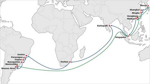 극동~남 동안 서비스(FIL) 노선도./사진 제공=HMM