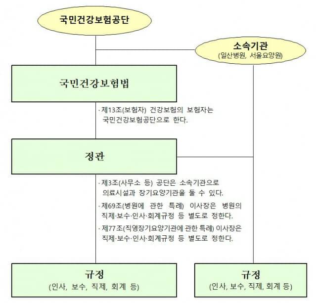 법령 및 규정 모식도. (표=국민건강보험공단)