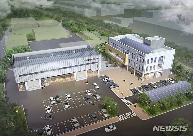 [창원=뉴시스] 오는 2022년 12월까지 경남 창원시 성산구 상복동에 국내 처음으로 구축하는 '산업기계 재제조 지원센터' 조감도.(그림=경남도 제공) 2021.10.21. photo@newsis.com
