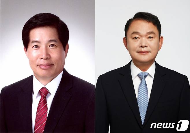더불어민주당 고흥군수 예비경선을 통과한 공영민(왼쪽)·박진권(오른쪽) 후보. 2021.10.23/뉴스1 © News1 전원 기자