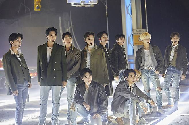 ▲ 미국 MTV '프레시 아웃 라이브'에 출연한 세븐틴. 제공|플레디스엔터테인먼트