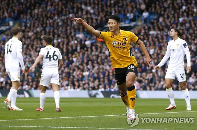 황희찬의 골 세리머니 [로이터=연합뉴스]