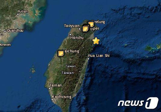 대만 북동부에서 규모 6.5 지진이 발생했다. <출처=EMSC>