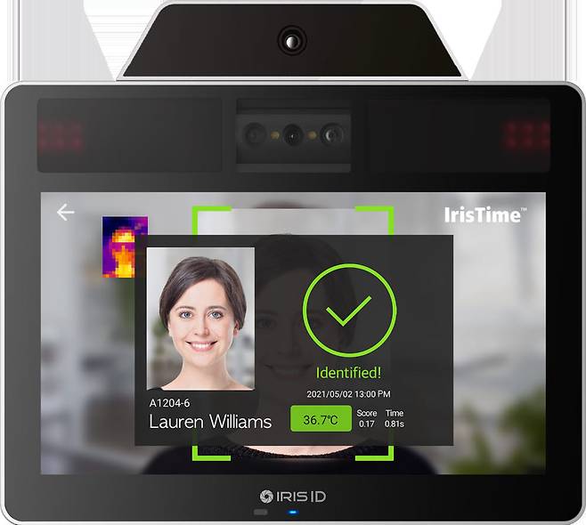 아이리스아이디 발열체크 홍체인식 카메라 iT100-THM 카메라 인식 과정 이미지.
