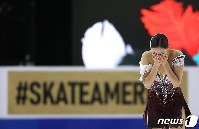 2021-22 ISU 피겨 시니어 그랑프리 1차 대회 스케이트 아메리카 여자 싱글에서 3위를 차지한 유영. © AFP=뉴스1