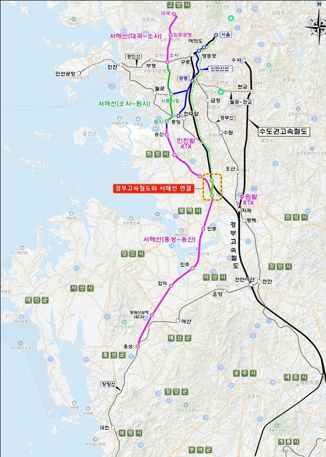 [홍성=뉴시스] 충남 서해KTX 연결망. *재판매 및 DB 금지