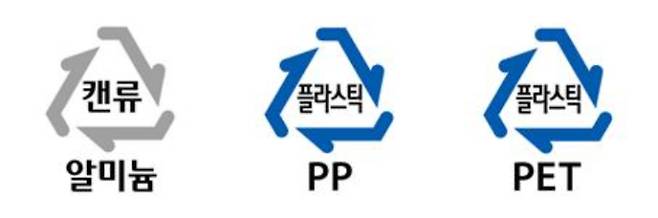 재질별 분리배출표시 기본도안. 한국환경공단 제공