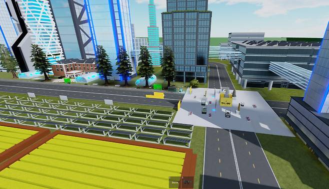 중등부 대상을 수상한 황찬우 학생의 2030 초록 지구 역사도시 작품 일부분