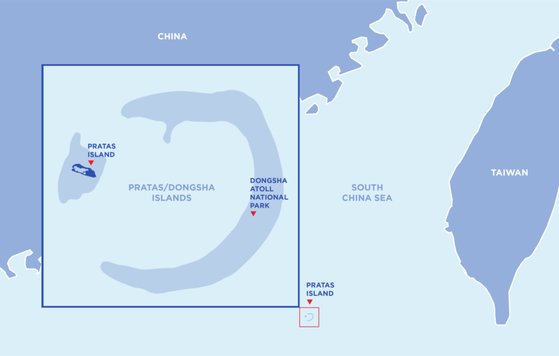 대만이 점유한 프라타스 섬 위치 [출처=신미국안보센터(CNAS) 보고서]
