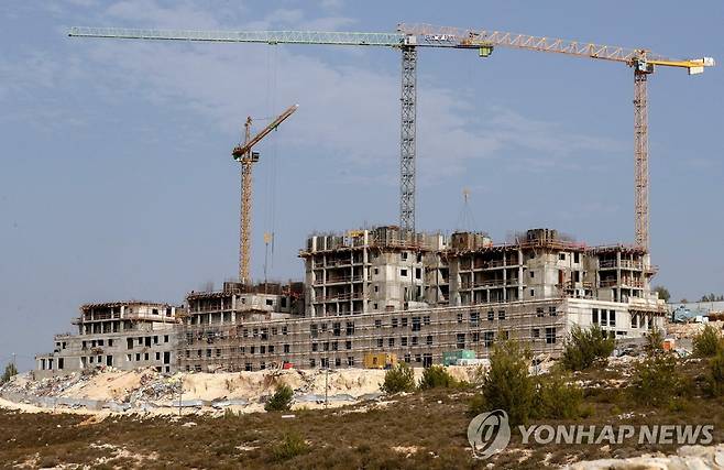 요르단강 서안에 건설되는 정착촌 [AFP 연합뉴스 자료사진. 재판매 및 DB 금지]