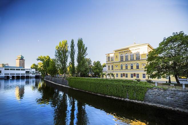 프라하 블타바강 안의 섬 슬로반스키