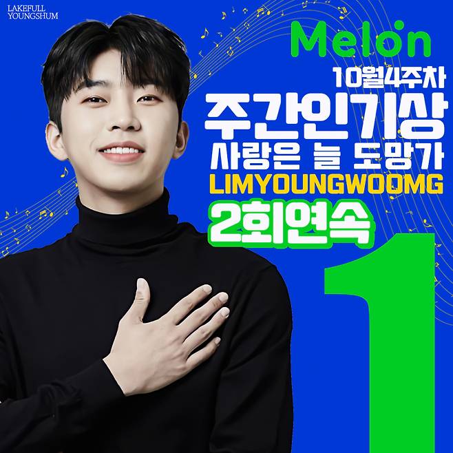 '대세' 임영웅, 멜론 주간인기상 2주 연속 1위..막강 영웅시대