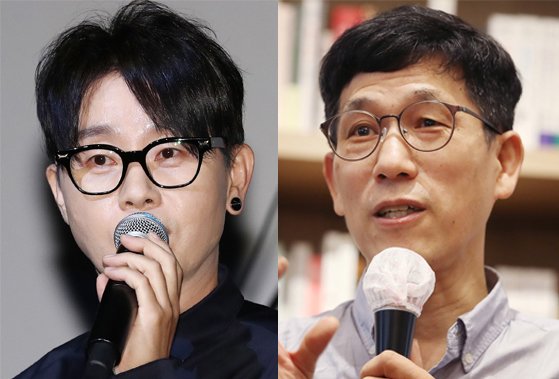 가수 이승환(왼쪽)과 진중권 전 동양대 교수. 연합뉴스·뉴스1