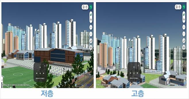 3기신도시 가상체험 서비스로 보는 세대 조망. /사진제공=LH