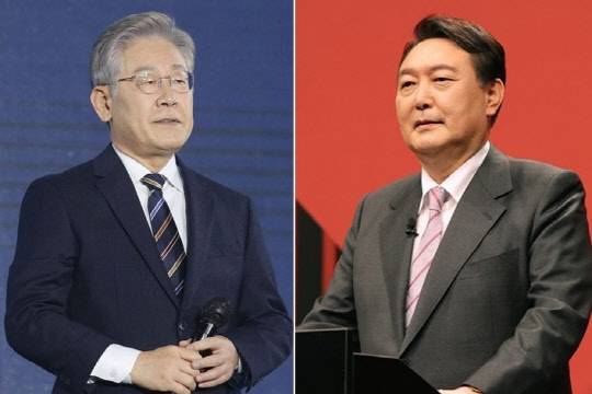 이재명 더불어민주당 대선 후보와 윤석열 국민의힘 대선 후보. <연합뉴스>