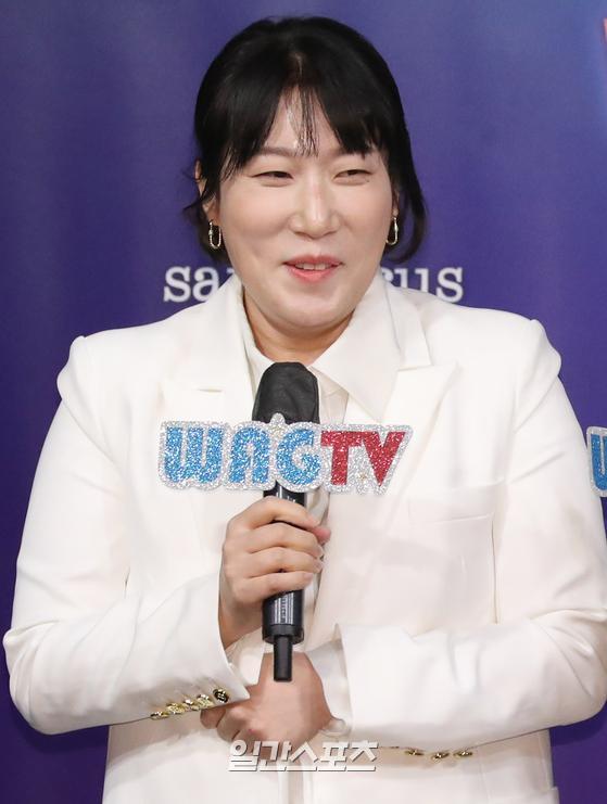 The comedian Kim Yeong-hee attended the WAG TV new content We are a comedian season 1 production presentation at Yoon Hyung Bin Small Theater in Seogyo-dong, Mapo-gu, Seoul on the afternoon of the 18th.