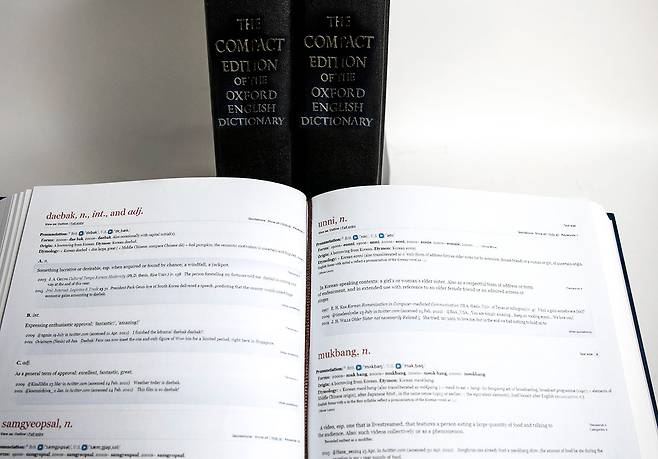 옥스퍼드 영어 사전은 유서 깊은 영어 사전이다. 1989년판이 마지막 인쇄판이고, 지금은 온라인으로 업데이트되고 있다. 사진은 합성 제작한 이미지이다. ⓒ시사IN 신선영