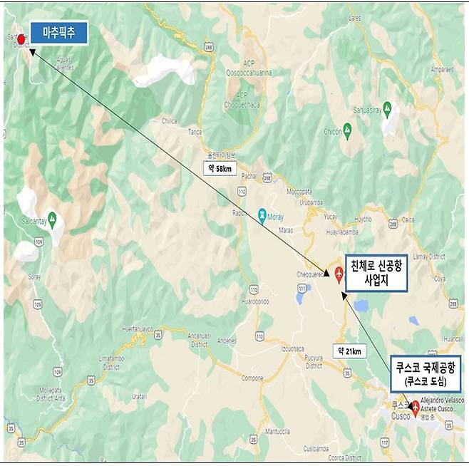친체로 신공항 위치도. [자료 국토교통부]