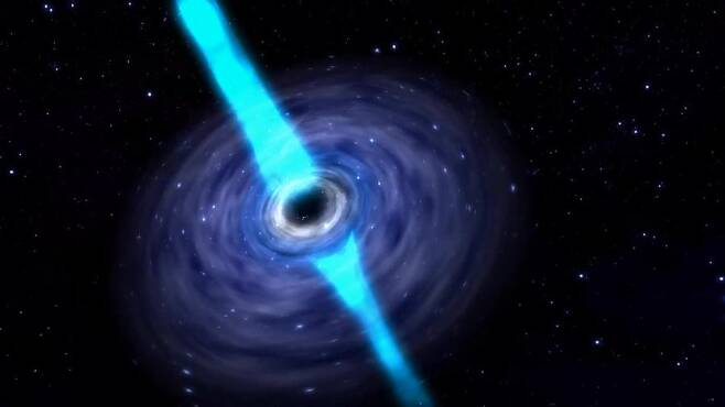 블랙홀의 강착원반을 나타낸 이미지.(사진=NRAO)
