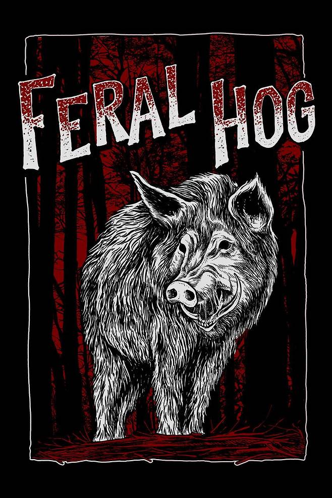 미 버지니아주가 지난 핼러윈에 맞춰 만들었던 떠돌이 돼지 주의 포스터. 핼러윈 괴물처럼 섬뜩하게 그려져있다. /버지니아주 자연보호국