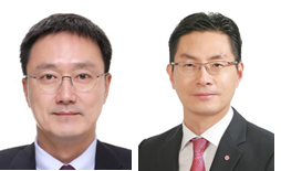 임장혁 LGU+ 기업기반사업그룹장(전무)와 박성율 기업영업2그룹장(전무).ⓒLGU+ⓒ