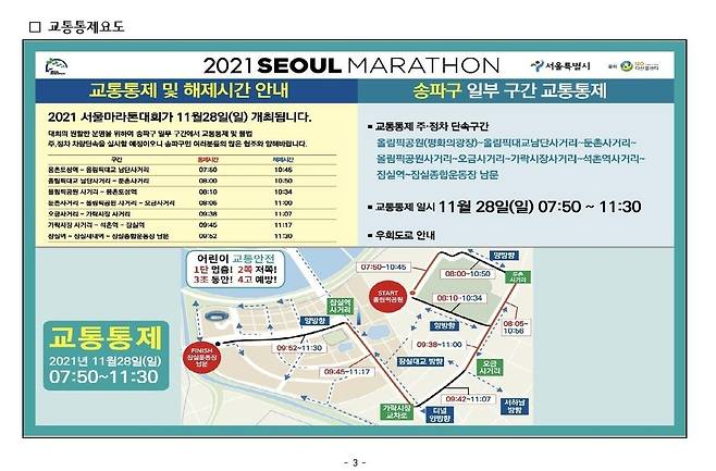2021 서울마라톤 관련 교통 통제 [서울경찰청 제공. 재판매 및 DB 금지]